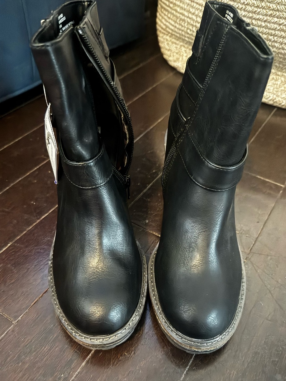 Women’s Black Leather Ankle Boots. 3” heel.  Never worn